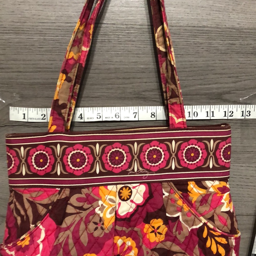 Vera Bradley Purse Pink and Brown Floral - Picture 11 of 13